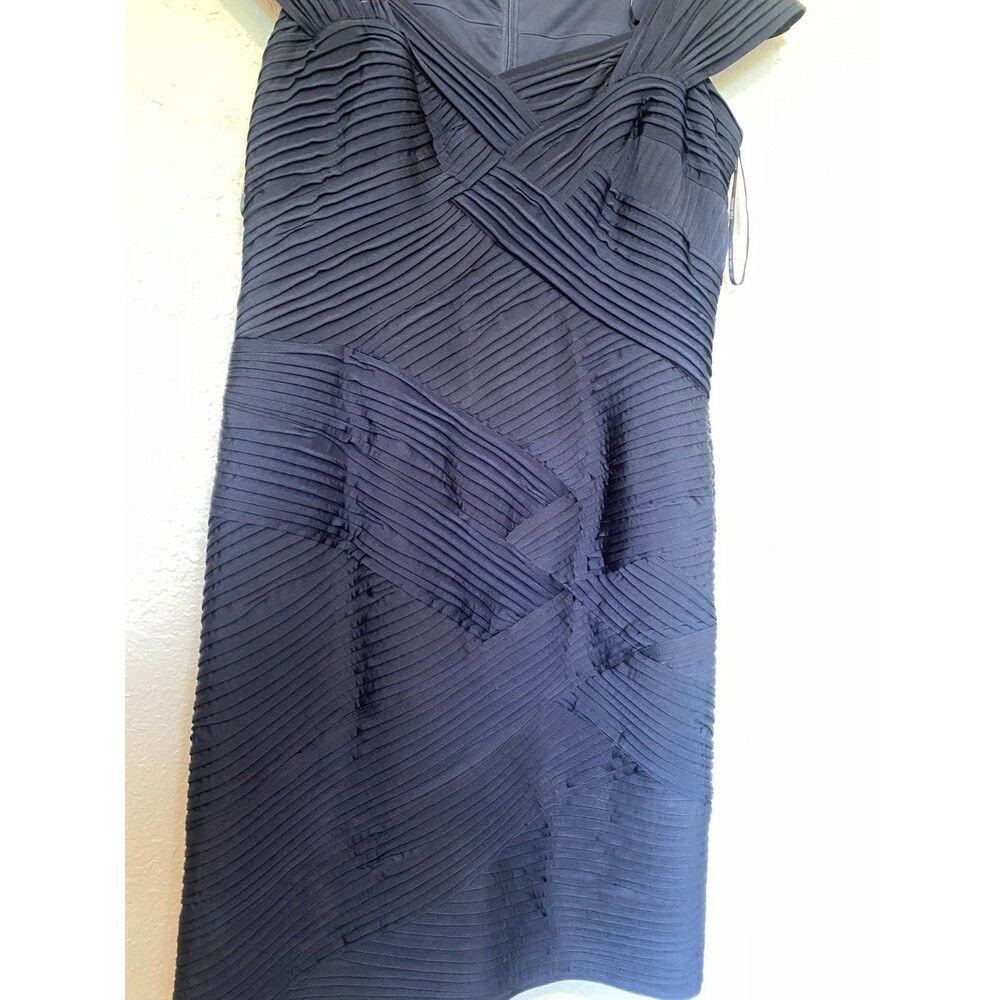 Tadashi Shoji Navy Pleated Cocktail Dress Womens Size XL Evening